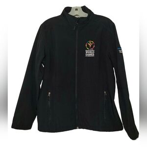 Special Olympics World Games LA 2015 Black Tailored Soft Shell Zip-Up Jacket XL